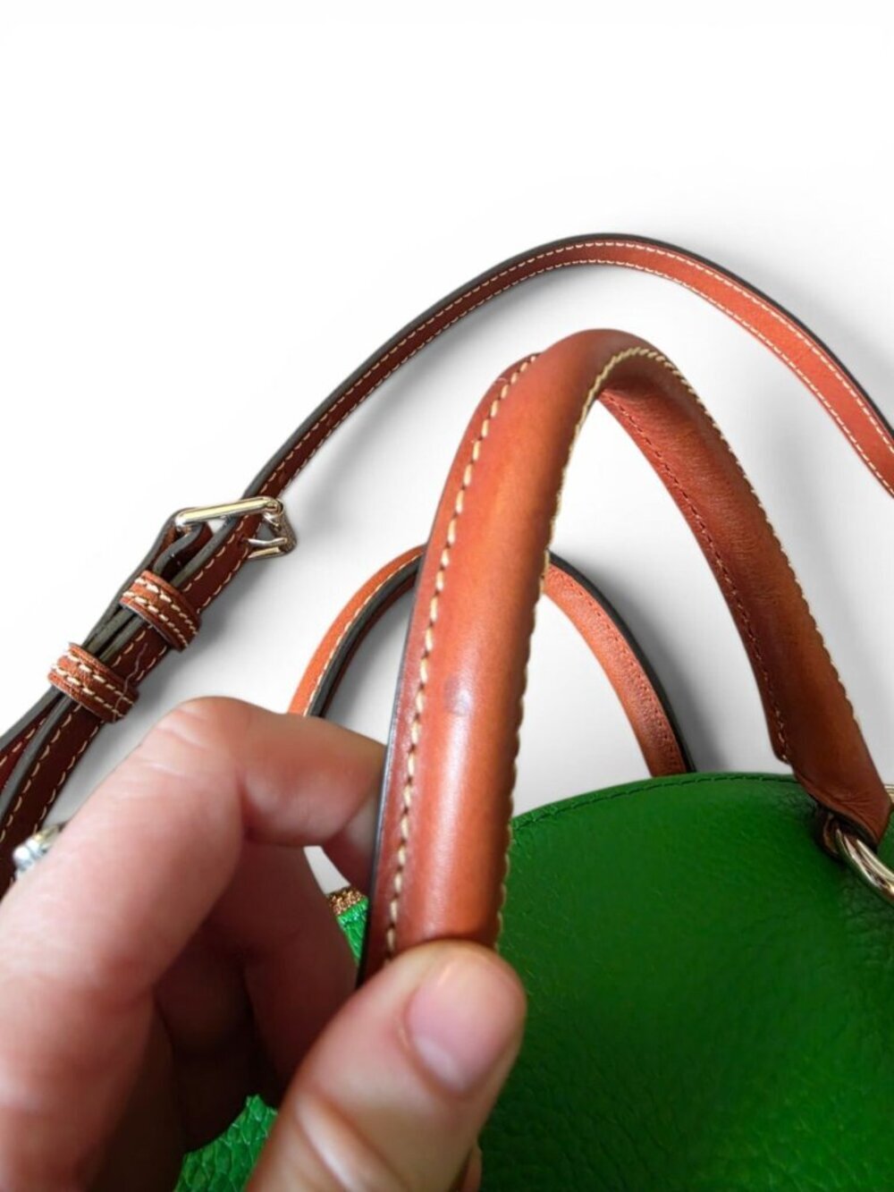NWT Dooney & Bourke Bristol Satchel Kelly Green Pebble Leather Tassel Purse - Picture 16 of 16